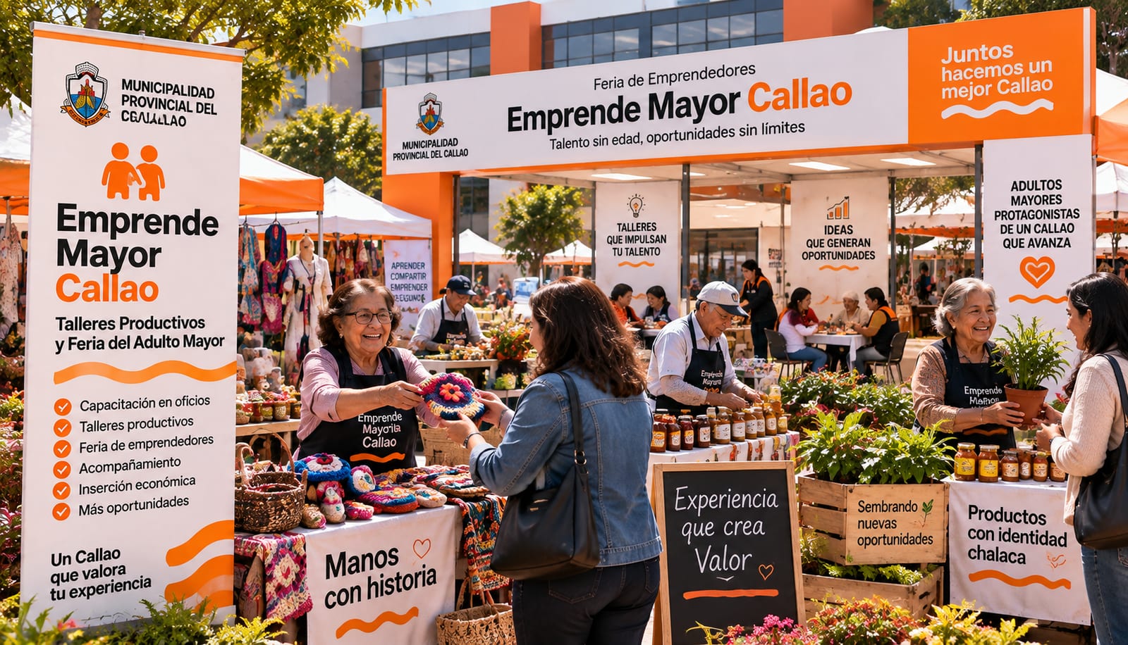 Visualización referencial de Emprende Mayor – Talleres Productivos y Feria del Adulto Mayor.