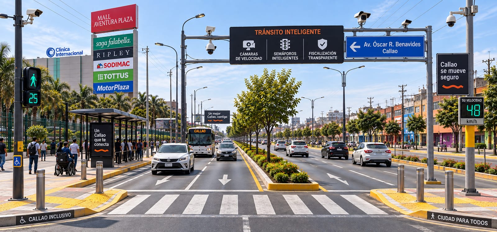 Visualización referencial de Callao Tránsito Inteligente – Semáforos, Cámaras y Fiscalización Transparente.